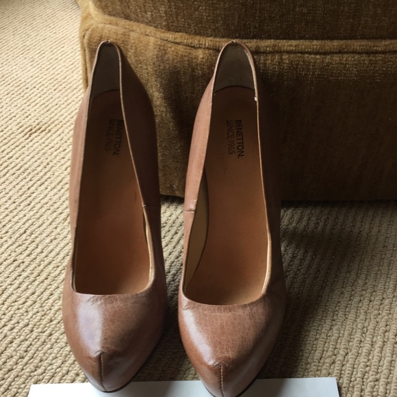United Colors Of Benetton Shoes - Beige Benetton Leather Heels